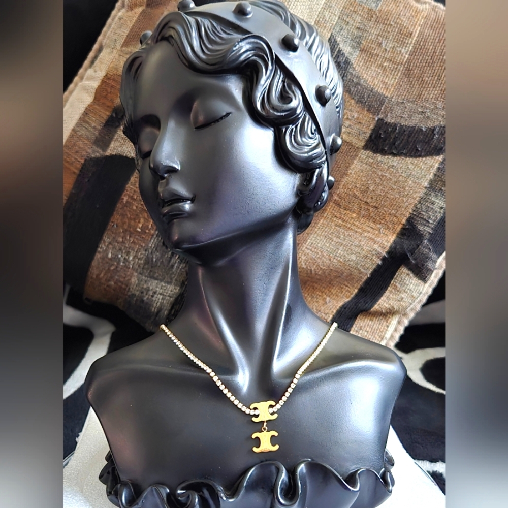gold celi tennis necklace *new